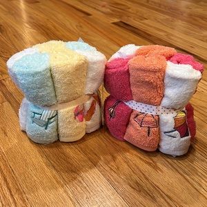 12 Beach styled Washcloths: 100% cotton.  12x12